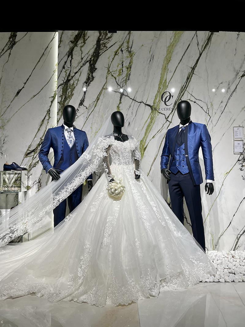 costume de mariage bleu